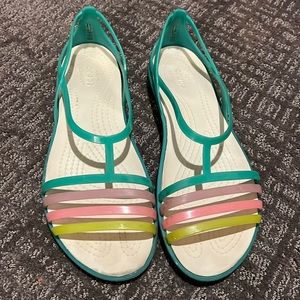 Size 9 women’s Crocs rainbow jelly flats